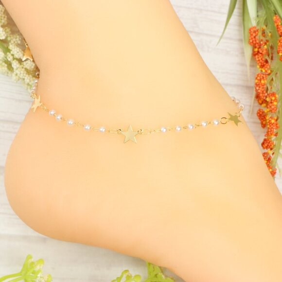 "Handmade Anklet – Elegant & Delicate Jewelry for Women | UNVRC1385 - Picture 4 of 10